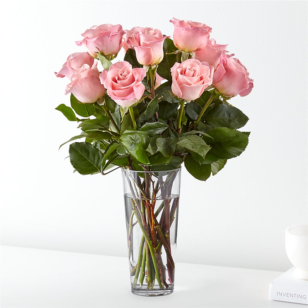 Long Stem Pink Rose Bouquet – BUZ N' BEE FLORIST GIFT & NURSERY, Clinton LA