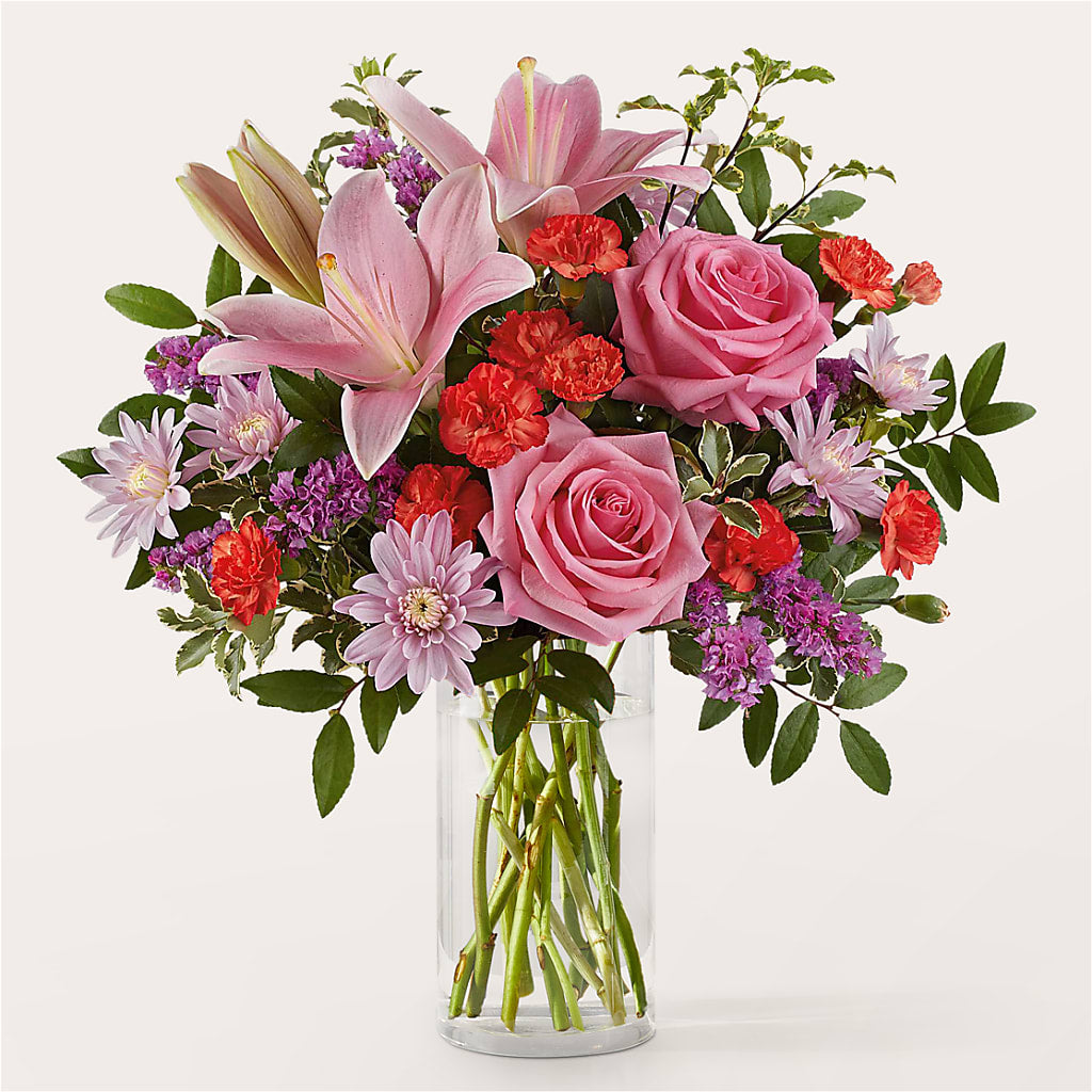 Sequins Bouquet – lavender, orange, pink flower arrangement