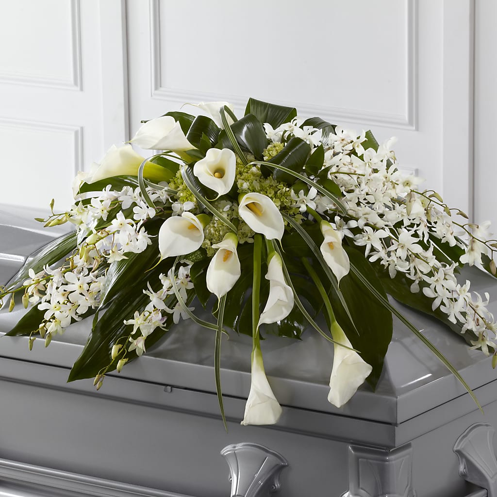Angel Wings Casket Spray – BUZ N' BEE FLORIST GIFT & NURSERY, Clinton LA