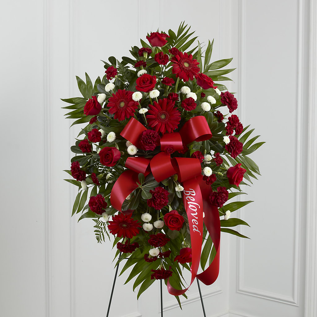 Treasured Memories Standing Spray – BUZ N' BEE FLORIST GIFT & NURSERY, Clinton LA