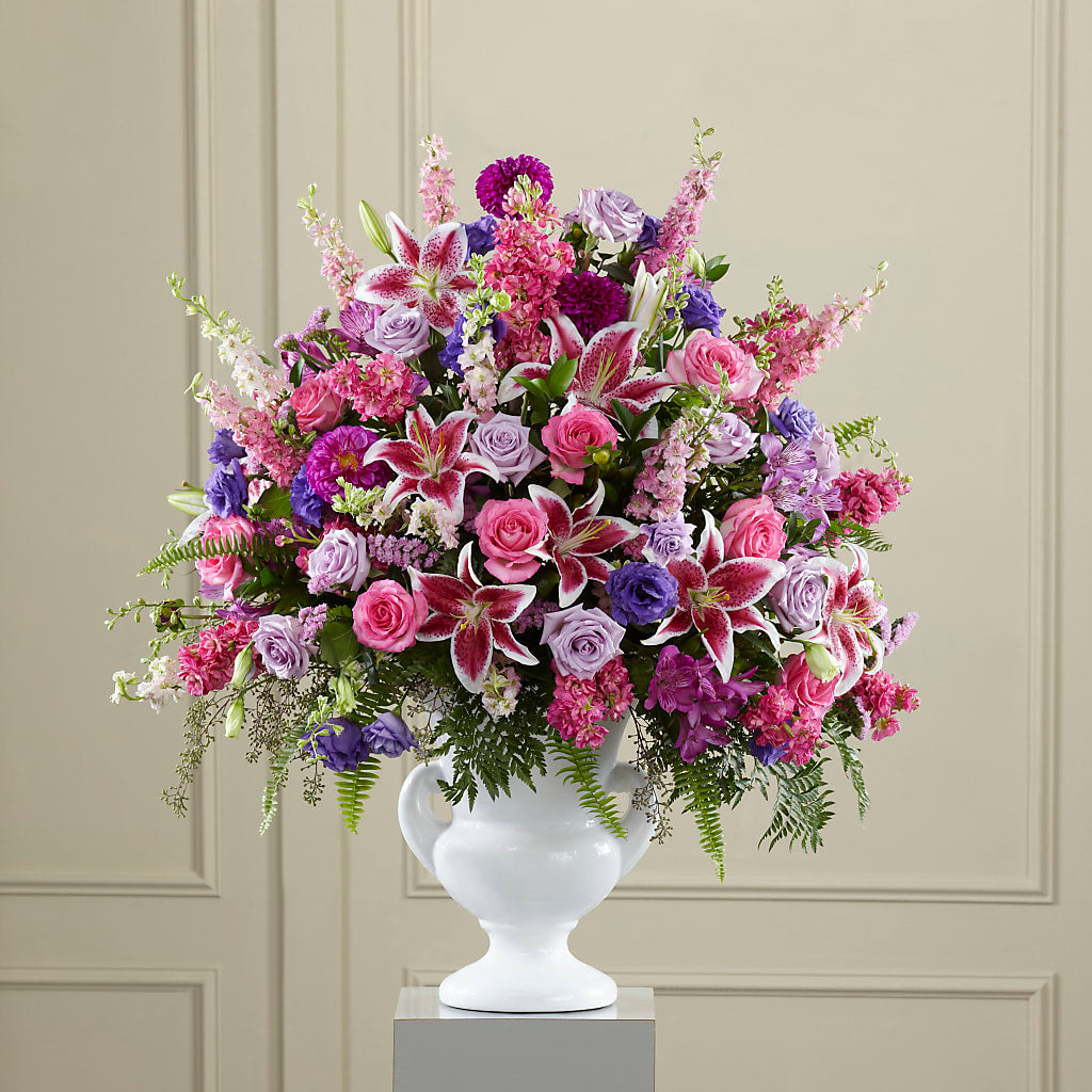 Peaceful Tribute Arrangement – BUZ N' BEE FLORIST GIFT & NURSERY, Clinton LA