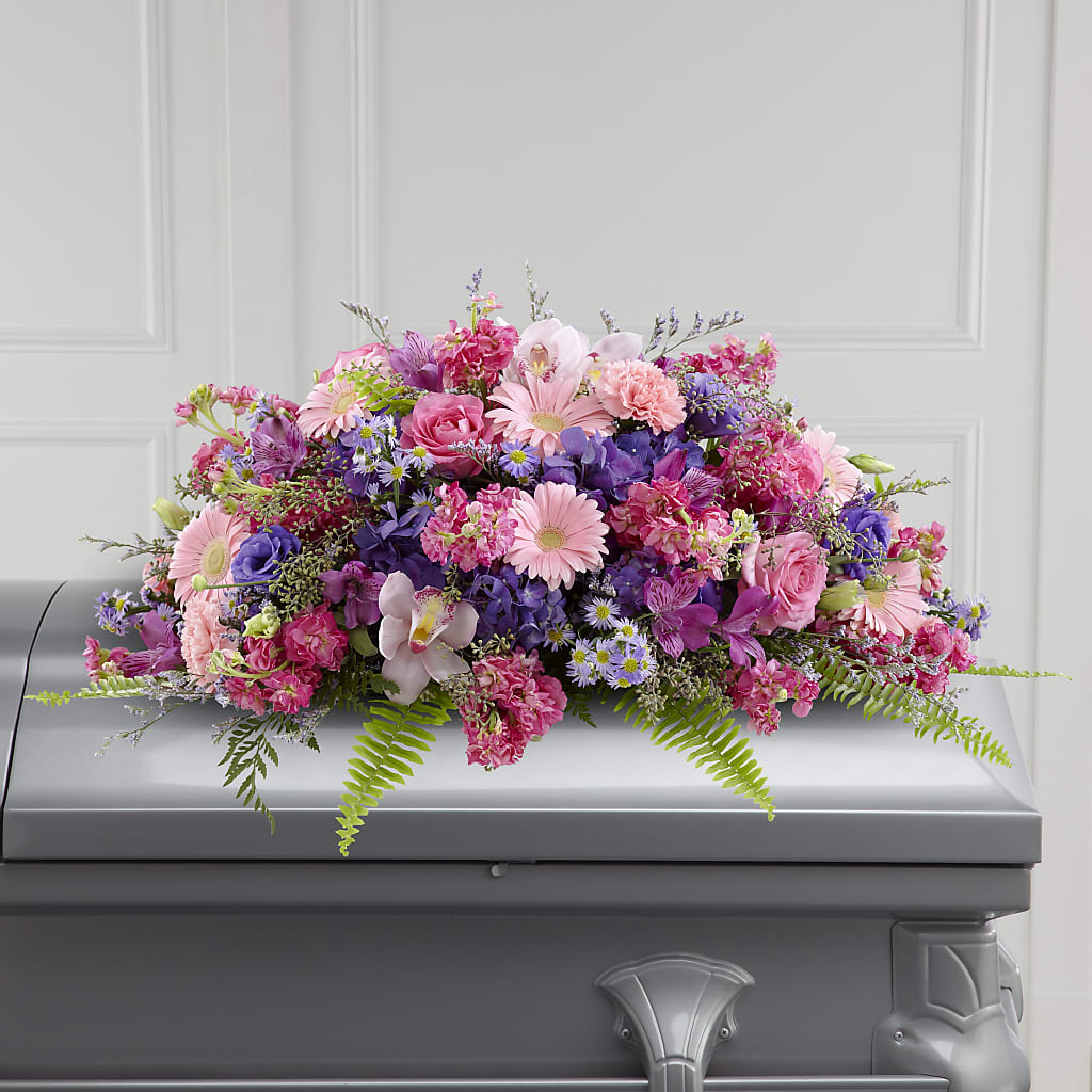 Glorious Garden Casket Spray – BUZ N' BEE FLORIST GIFT & NURSERY, Clinton LA