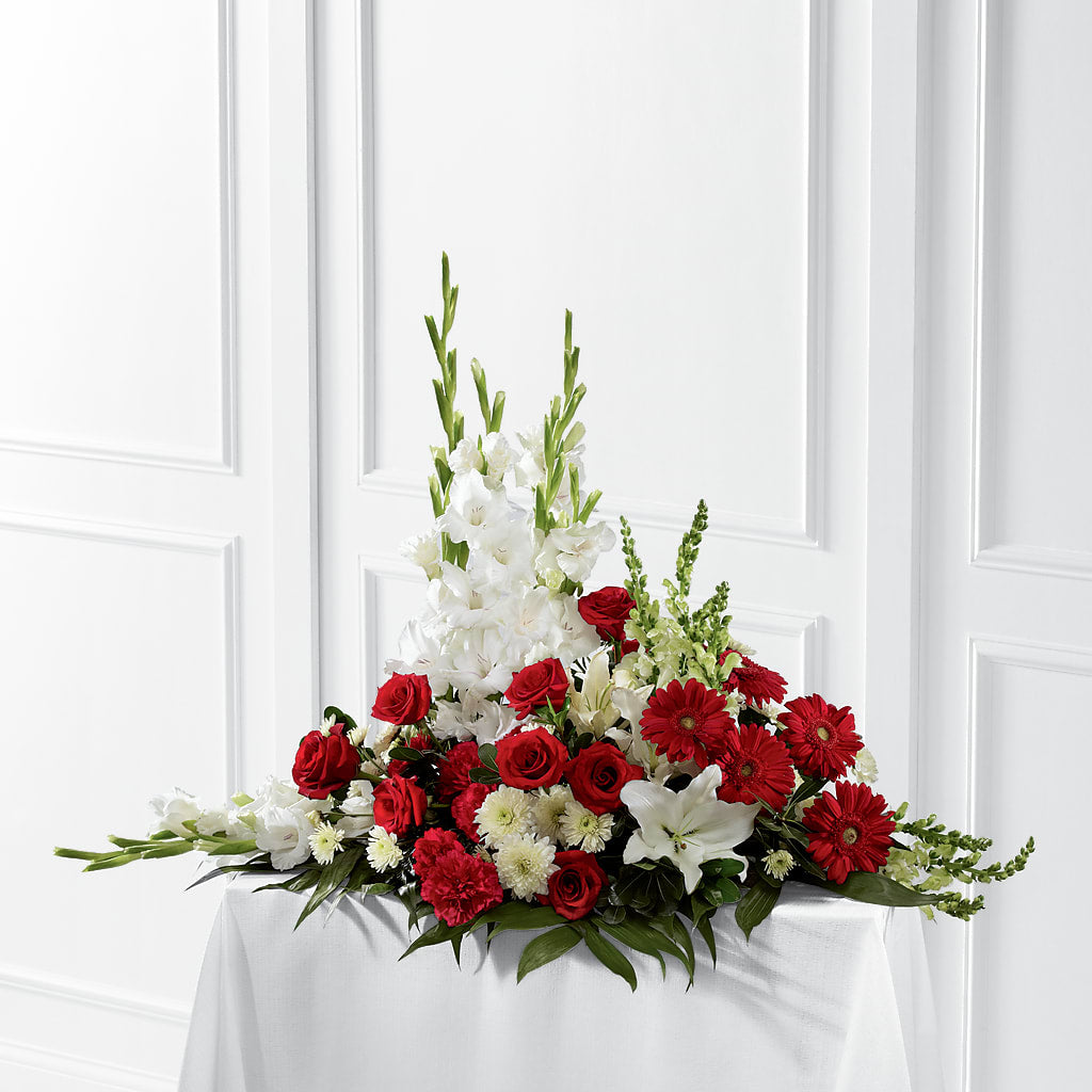 Crimson & White Arrangement – BUZ N' BEE FLORIST GIFT & NURSERY, Clinton LA
