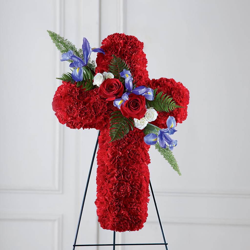 Faithful Hero Floral Cross – BUZ N' BEE FLORIST GIFT & NURSERY, Clinton LA