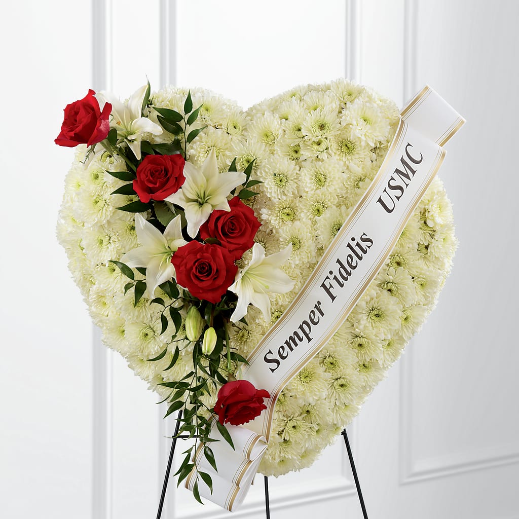 Heartfelt Hero Standing Heart – BUZ N' BEE FLORIST GIFT & NURSERY, Clinton LA