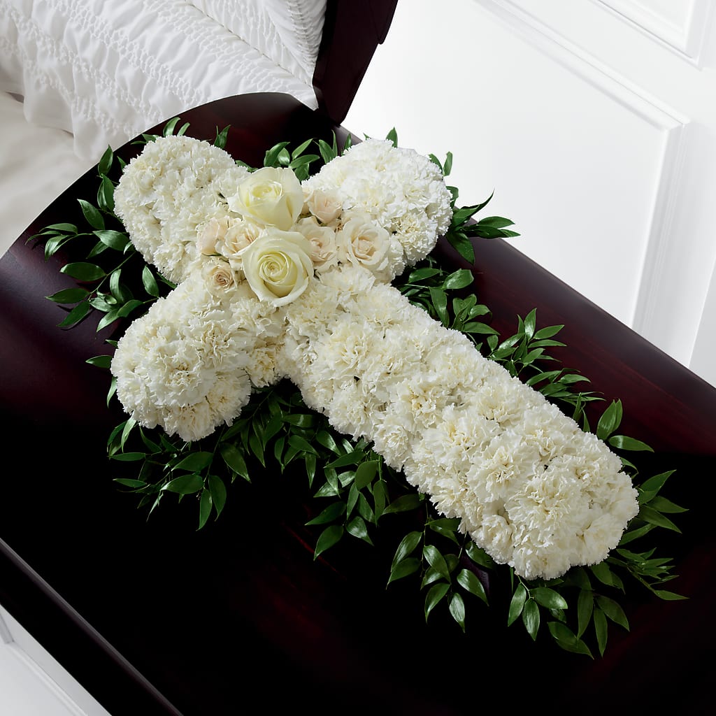 Peaceful Memories Casket Spray (Standard) – BUZ N' BEE FLORIST GIFT & NURSERY, Clinton LA