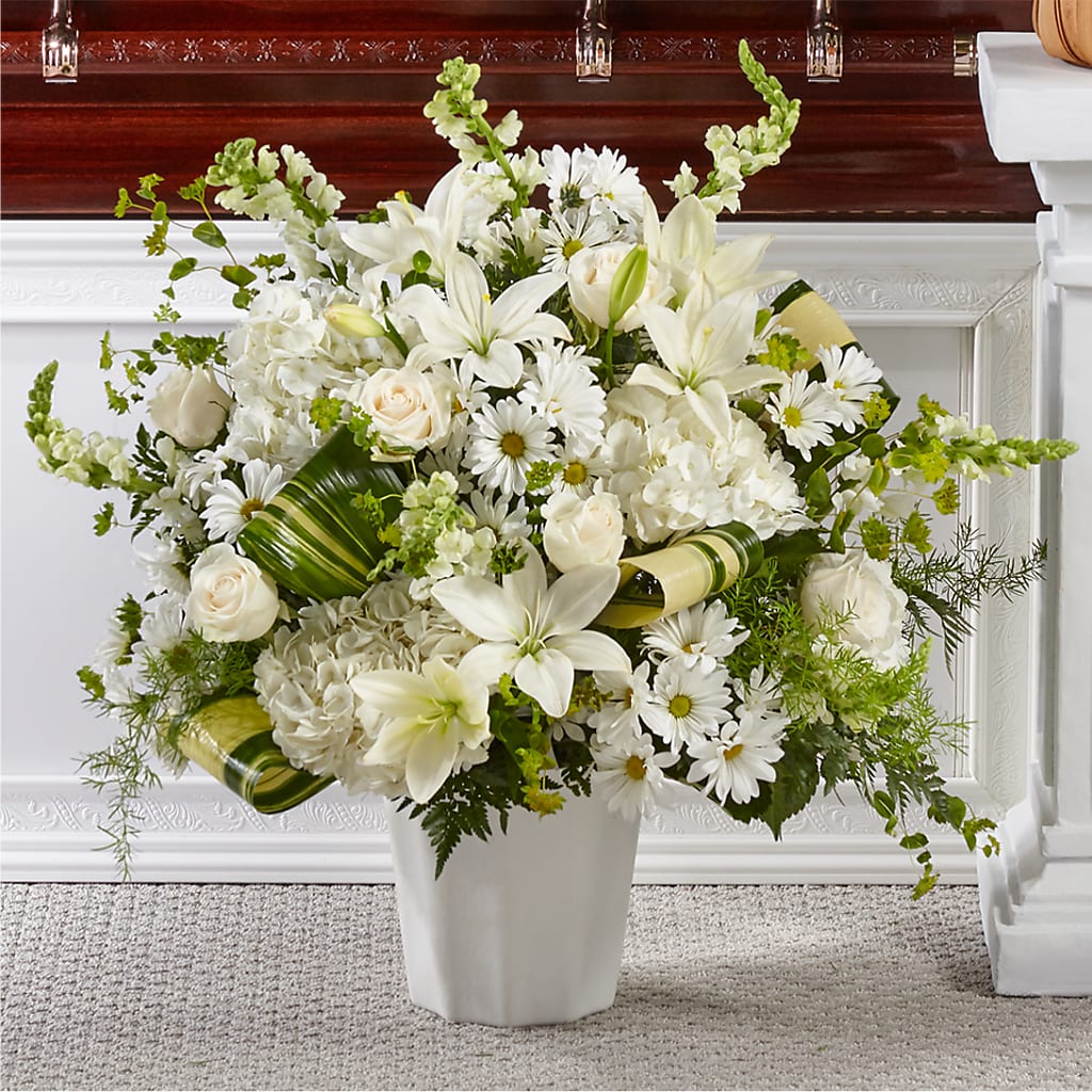 Thoughts of Tranquility Floor Basket – BUZ N' BEE FLORIST GIFT & NURSERY, Clinton LA