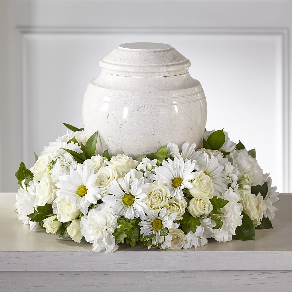 Ivory Gardens Cremation Adornment – BUZ N' BEE FLORIST GIFT & NURSERY, Clinton LA
