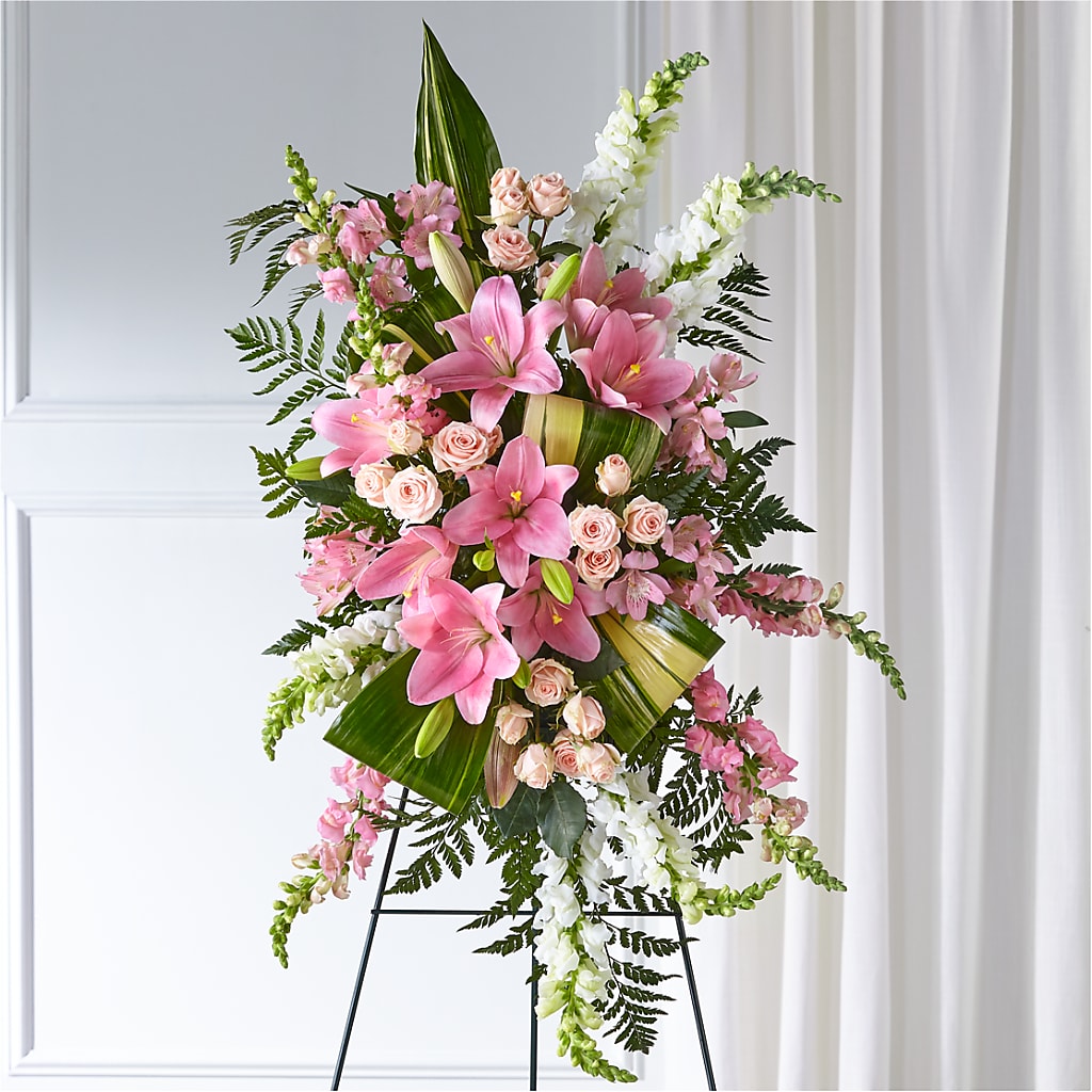 Elegant Embrace Standing Spray – BUZ N' BEE FLORIST GIFT & NURSERY, Clinton LA