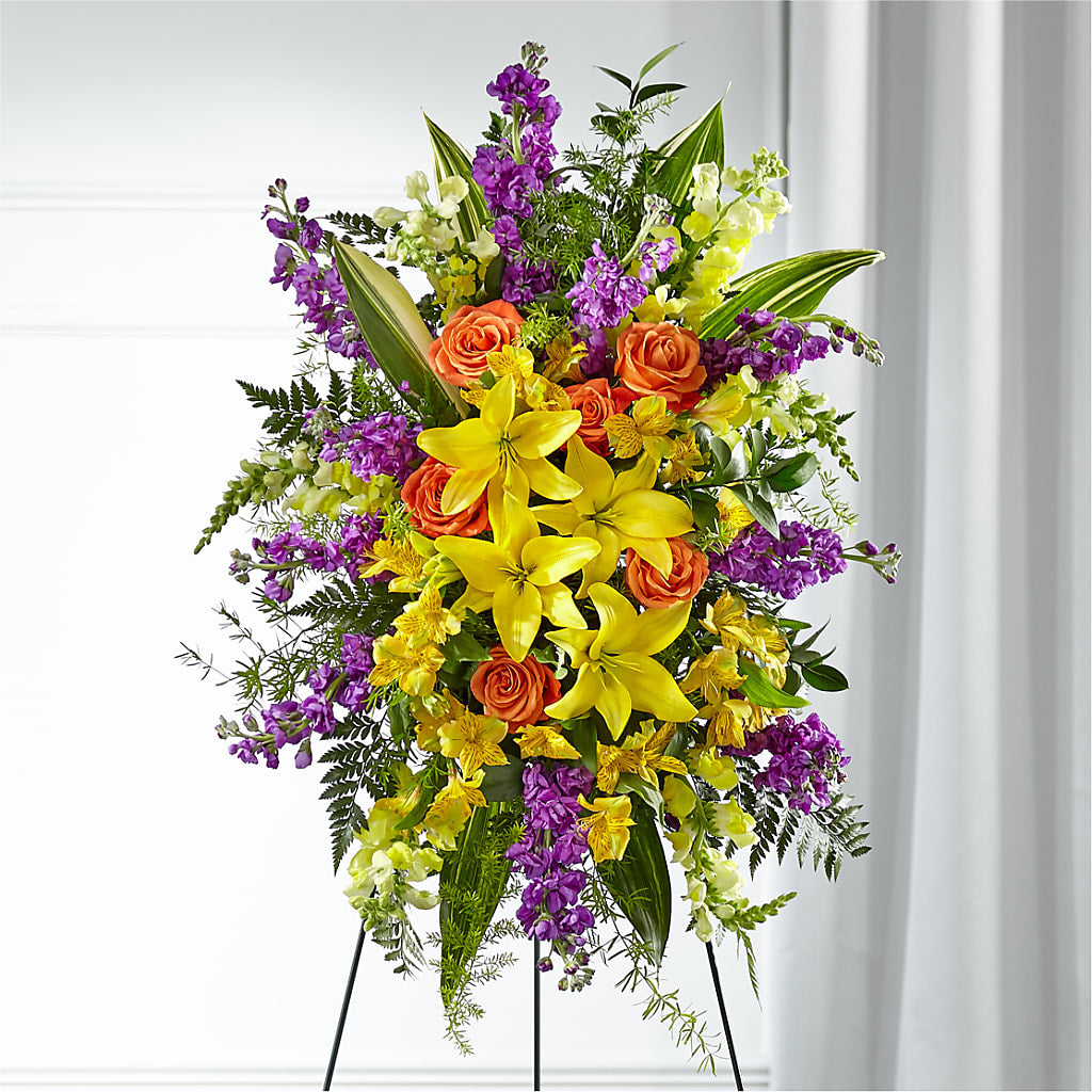 Thoughtful Prayers Standing Spray – BUZ N' BEE FLORIST GIFT & NURSERY, Clinton LA