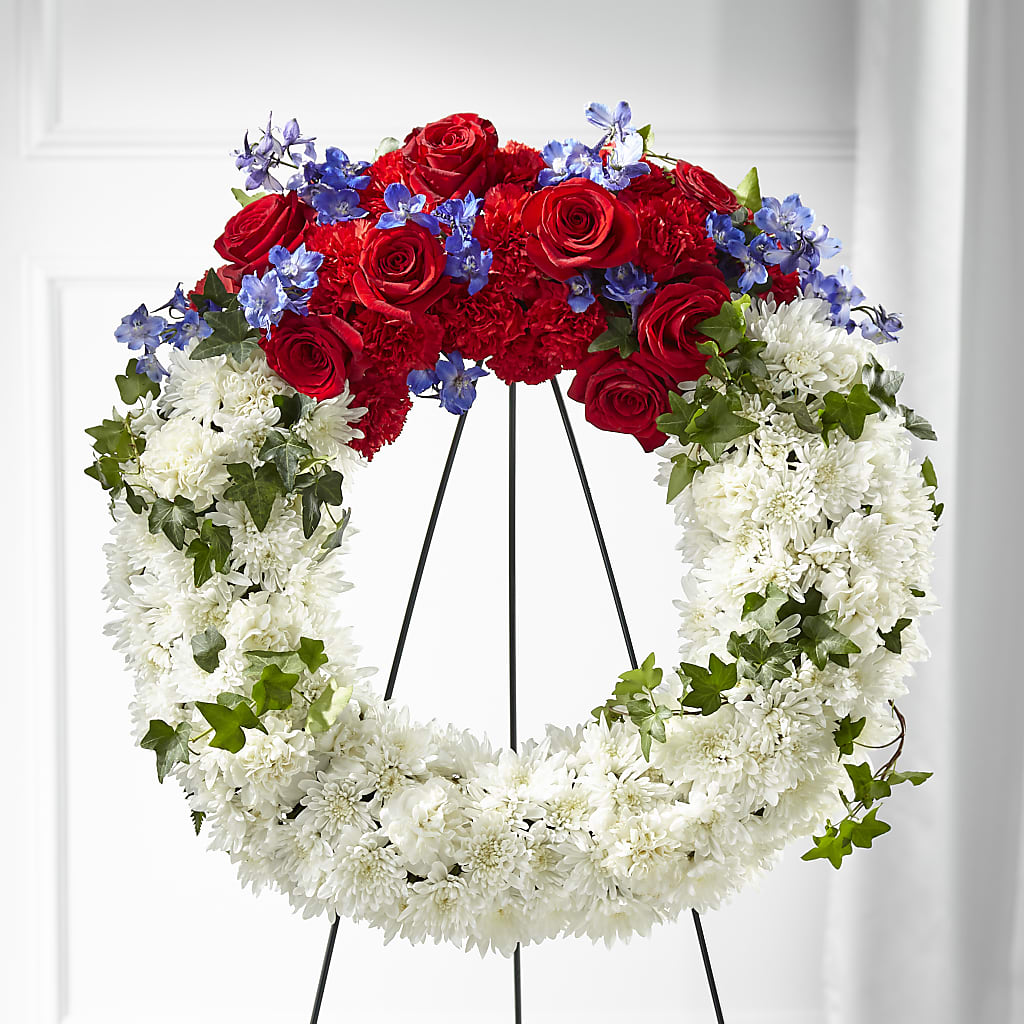 Patriotic Passion Wreath – BUZ N' BEE FLORIST GIFT & NURSERY, Clinton LA