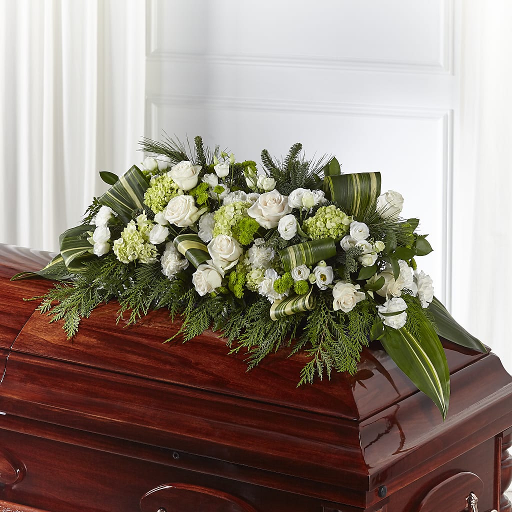 Hopeful Gesture Casket Spray – BUZ N' BEE FLORIST GIFT & NURSERY, Clinton LA