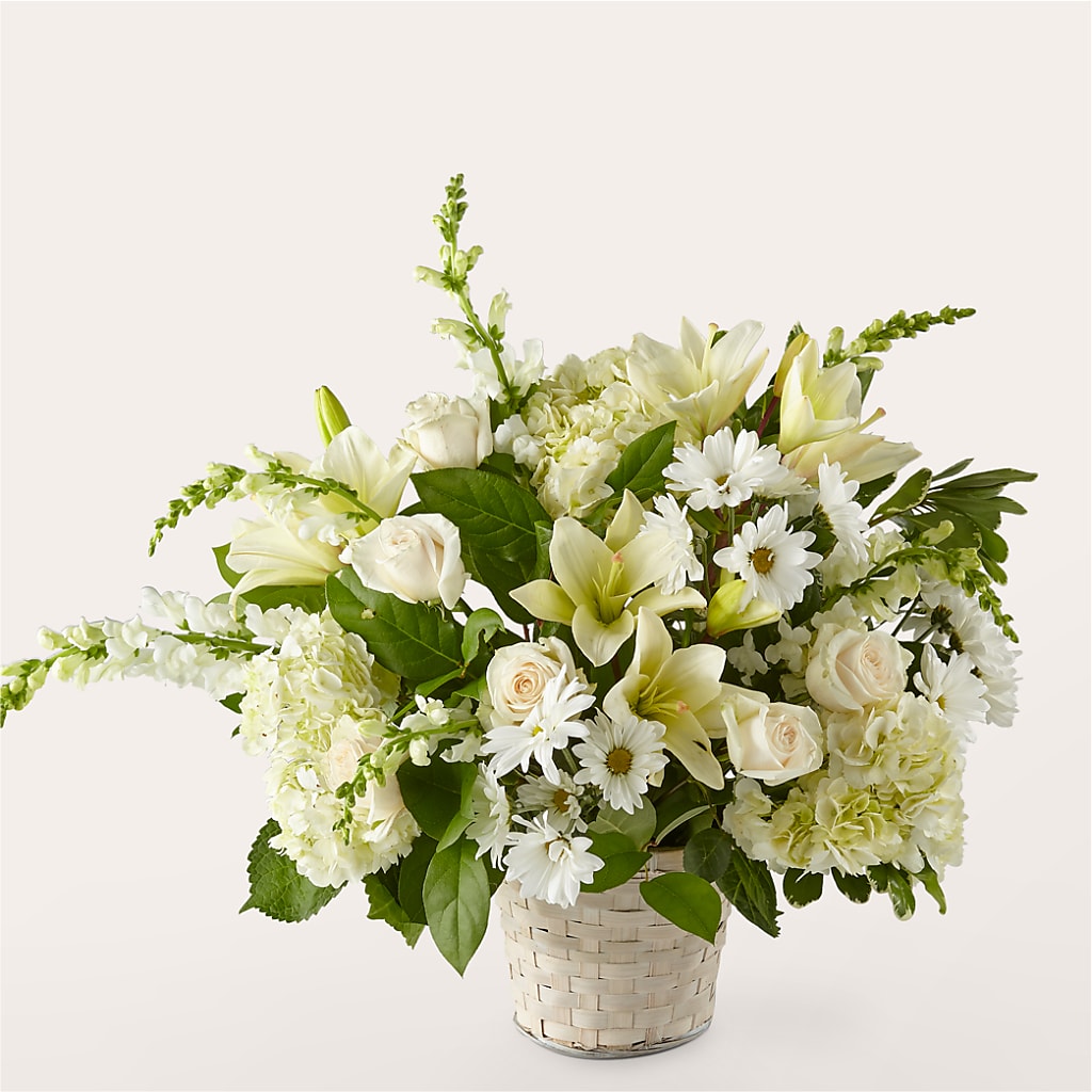 Ivory Elegance Floral Basket – BUZ N' BEE FLORIST GIFT & NURSERY, Clinton LA