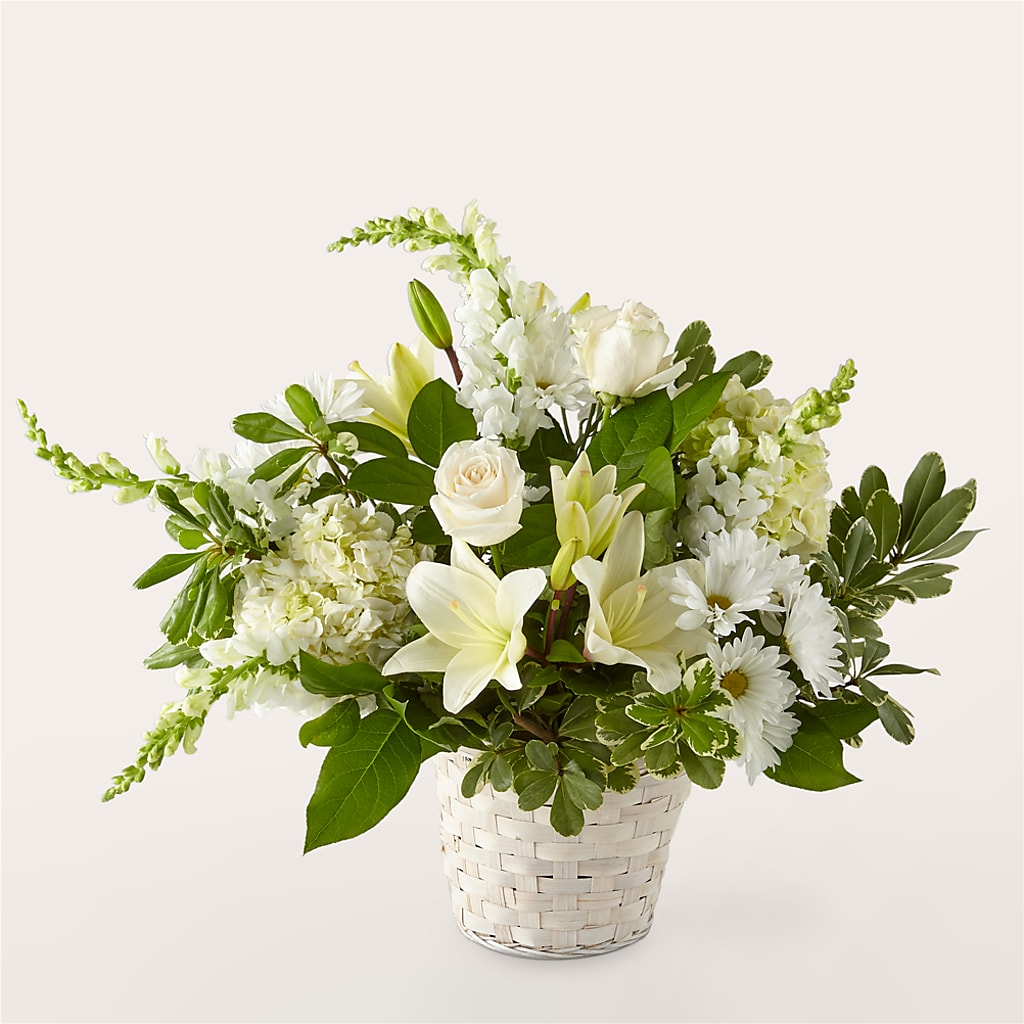Ivory Elegance Floral Basket – BUZ N' BEE FLORIST GIFT & NURSERY, Clinton LA