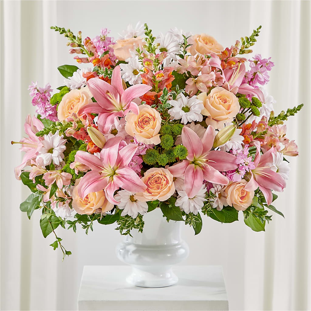 Heartfelt Gesture Urn Arrangement – BUZ N' BEE FLORIST GIFT & NURSERY, Clinton LA