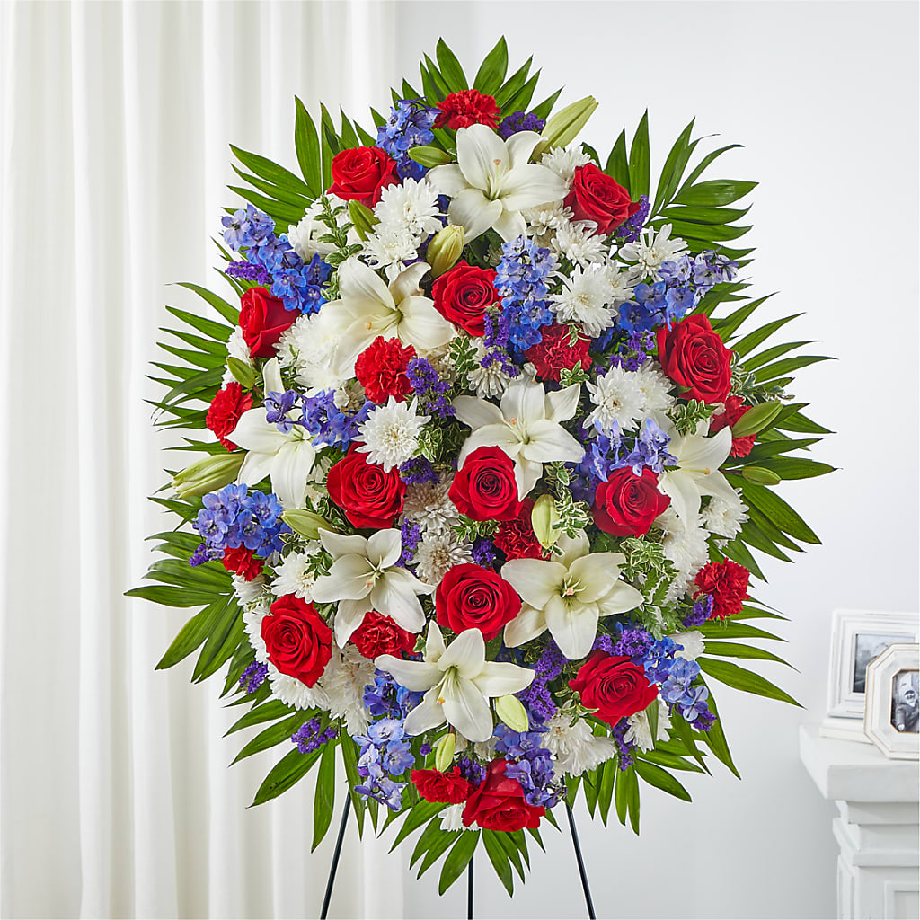 Cherished Service Standing Spray – BUZ N' BEE FLORIST GIFT & NURSERY, Clinton LA