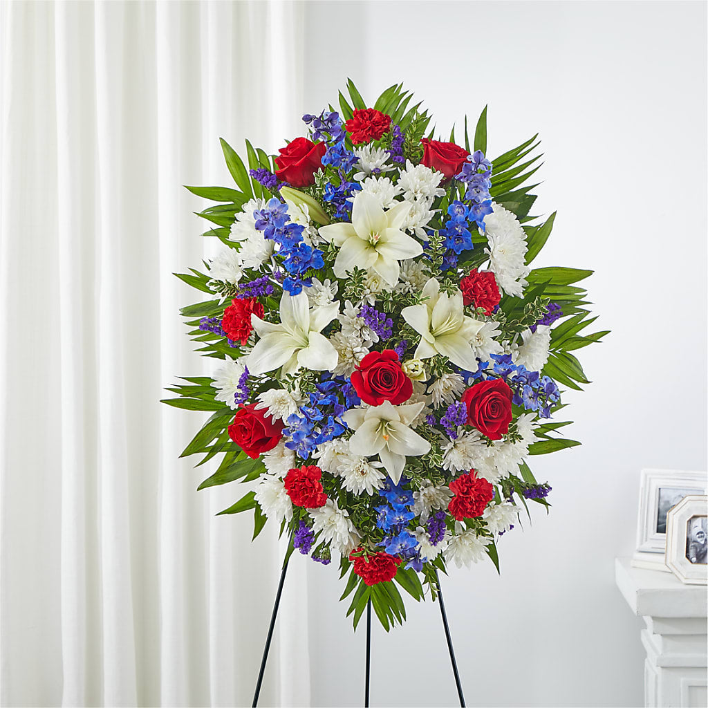 Cherished Service Standing Spray – BUZ N' BEE FLORIST GIFT & NURSERY, Clinton LA