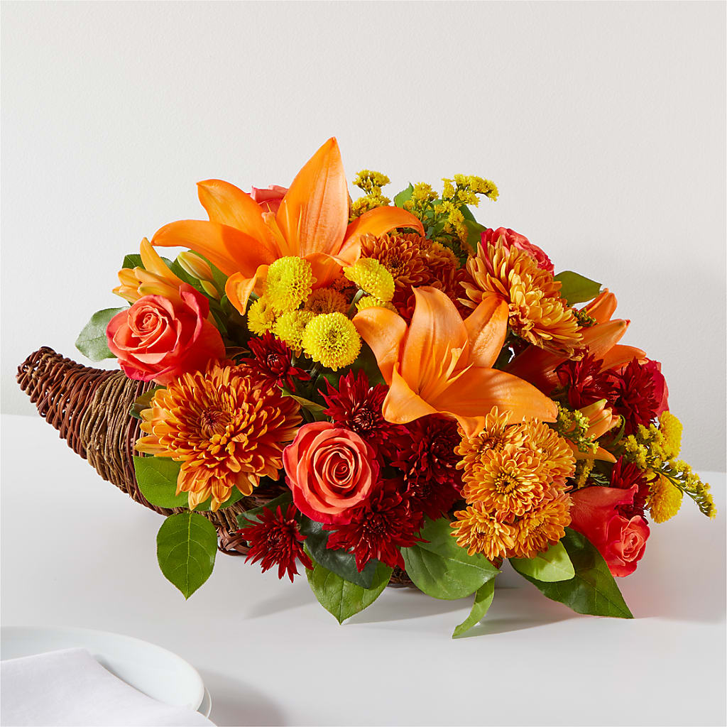 Bouquet of Blessings Cornucopia – BUZ N' BEE FLORIST GIFT & NURSERY, Clinton LA