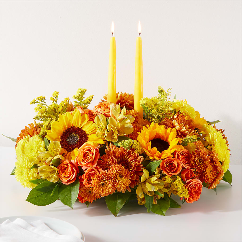 Autumn Harmony Centerpiece – BUZ N' BEE FLORIST GIFT & NURSERY, Clinton LA