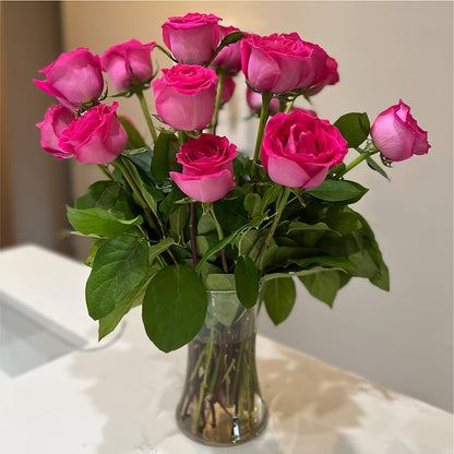 Long Stem Pink Rose Bouquet – BUZ N' BEE FLORIST GIFT & NURSERY, Clinton LA