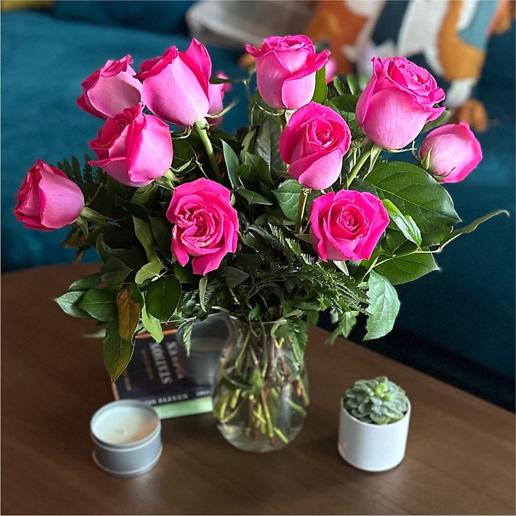 Long Stem Pink Rose Bouquet – BUZ N' BEE FLORIST GIFT & NURSERY, Clinton LA