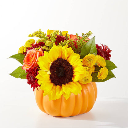 Golden Gourd Pumpkin Bouquet – BUZ N' BEE FLORIST GIFT & NURSERY, Clinton LA