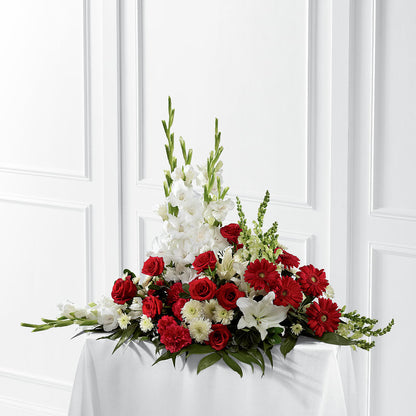 Crimson & White Arrangement – BUZ N' BEE FLORIST GIFT & NURSERY, Clinton LA