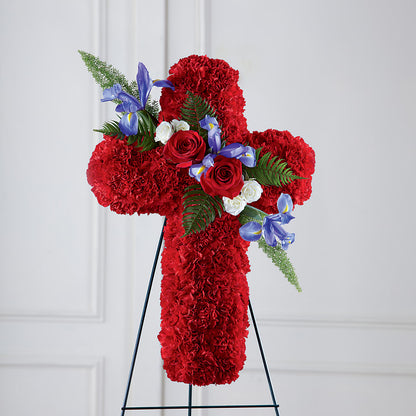 Faithful Hero Floral Cross – BUZ N' BEE FLORIST GIFT & NURSERY, Clinton LA