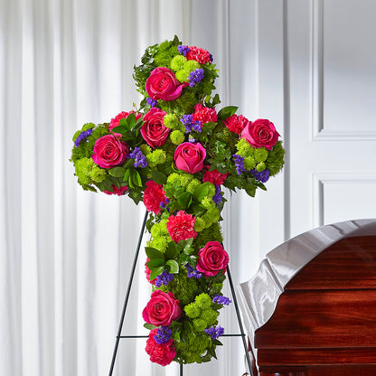 Tribute Rose Floral Cross – BUZ N' BEE FLORIST GIFT & NURSERY, Clinton LA