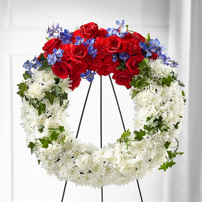 Patriotic Passion Wreath – BUZ N' BEE FLORIST GIFT & NURSERY, Clinton LA