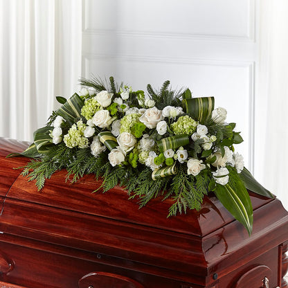 Hopeful Gesture Casket Spray – BUZ N' BEE FLORIST GIFT & NURSERY, Clinton LA