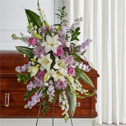 Grateful Hearts Standing Spray – BUZ N' BEE FLORIST GIFT & NURSERY, Clinton LA