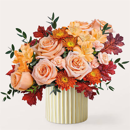 Spiced Latte Bouquet with Ivory Vase – BUZ N' BEE FLORIST GIFT & NURSERY, Clinton LA