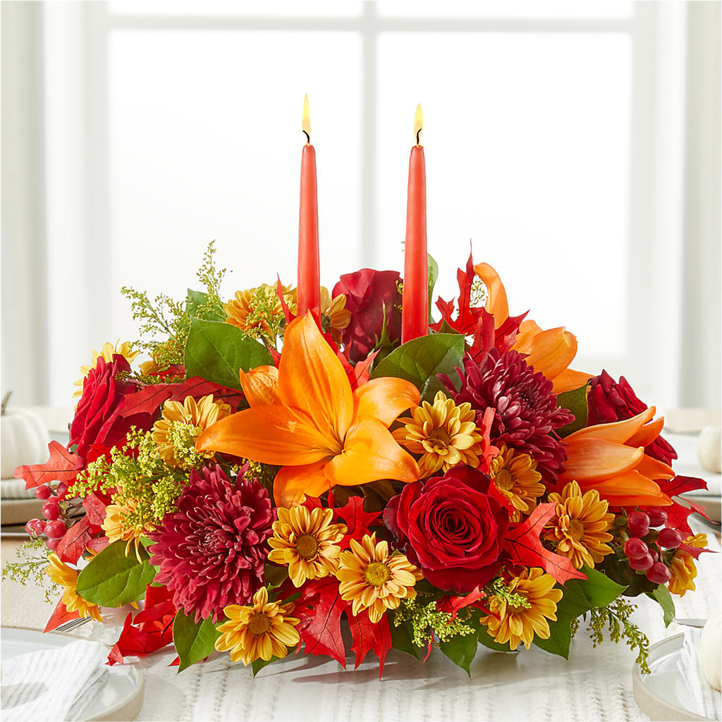 Autumn's Embrace Centerpiece – BUZ N' BEE FLORIST GIFT & NURSERY, Clinton LA