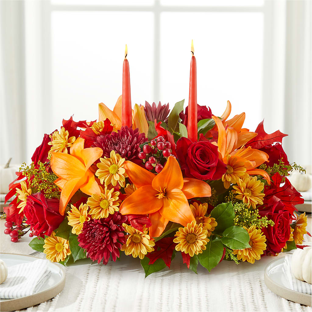 Autumn's Embrace Centerpiece – BUZ N' BEE FLORIST GIFT & NURSERY, Clinton LA