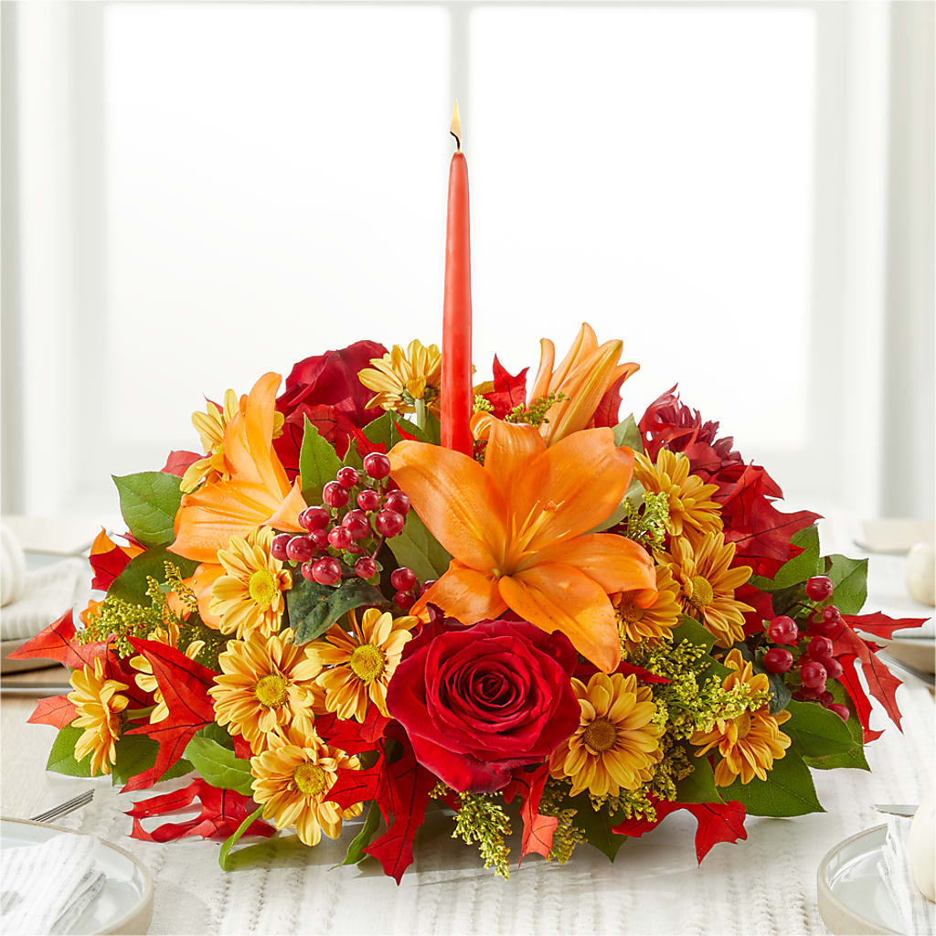 Autumn's Embrace Centerpiece – BUZ N' BEE FLORIST GIFT & NURSERY, Clinton LA