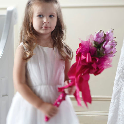 Sparkle Pink Flower Girl Bouquet – BUZ N' BEE FLORIST GIFT & NURSERY, Clinton LA
